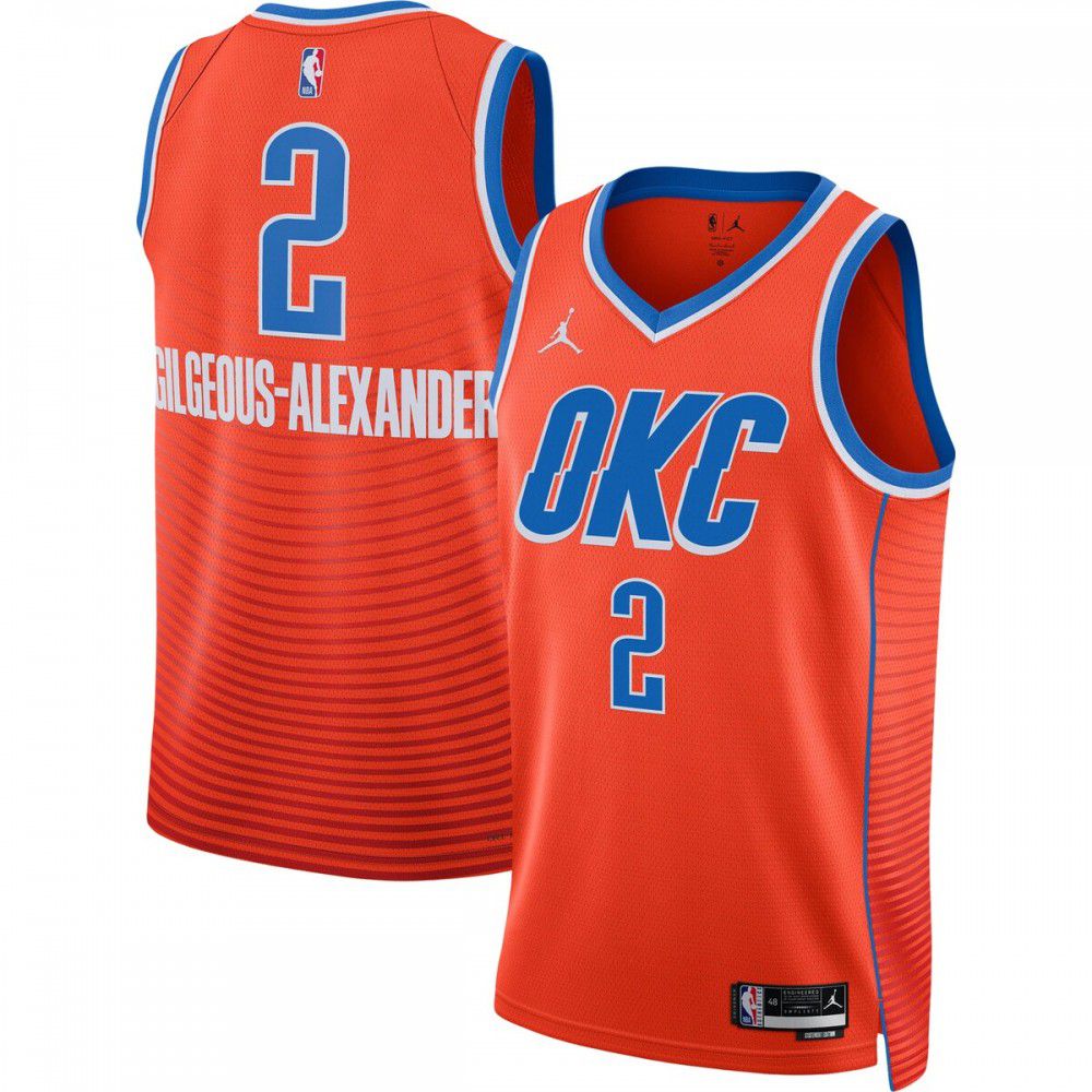 Shai Gilgeous-Alexander Oklahoma City Thunder Jordan Brand 2022/23 Statement Edition Swingman Jersey - Orange-Pro Kit Vault | Brand New 26/27 Sports Jerseys
